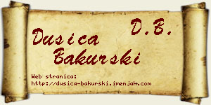 Dušica Bakurski vizit kartica